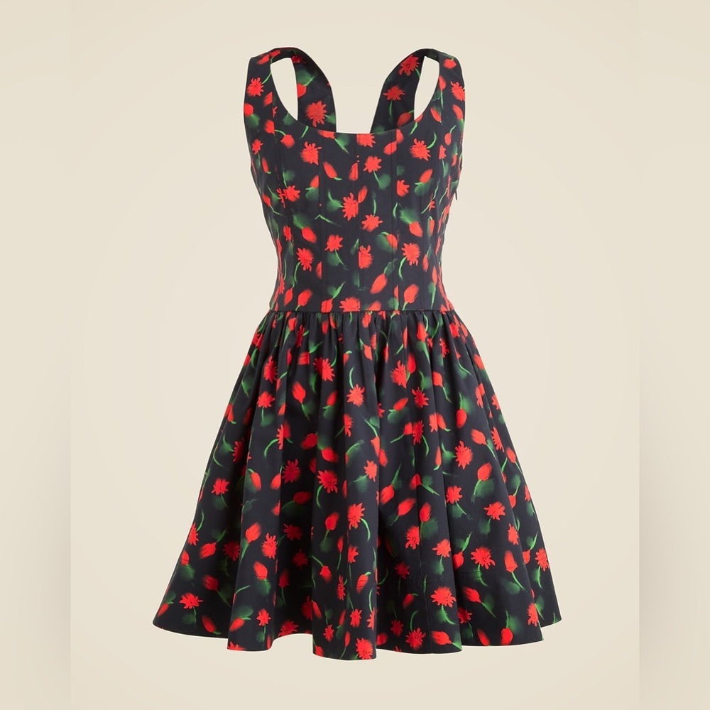 JCrew Fit-and-flare mini dress in painted daisy print - Picture 5 of 13